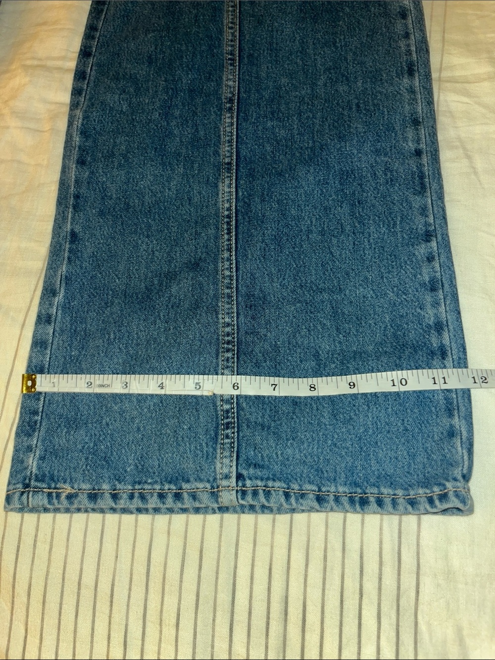 Old Navy High Rise Super Baggy Wide Leg Cargo Blue Denim Jeans Girls Size 16 - Picture 9 of 10
